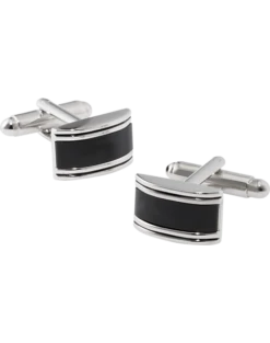 Pronto Uomo Cufflinks, Black Onyx & Silver