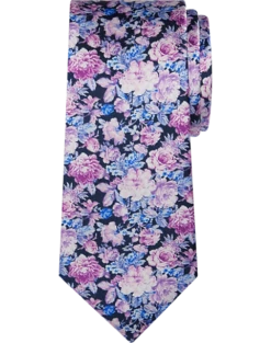 Pronto Uomo Narrow Tie, Fuchsia & Blue