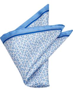 Pronto Uomo Pocket Square, Blue Abstract