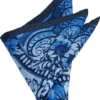 Joseph Abboud Linen Pocket Square, Navy Floral Scroll