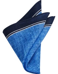 Joseph Abboud Linen Pocket Square, Navy & Blue
