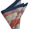 Joseph Abboud Linen Pocket Square, Navy & Rust Fresco