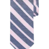 Egara Narrow Tie, Pink & Blue Stripe