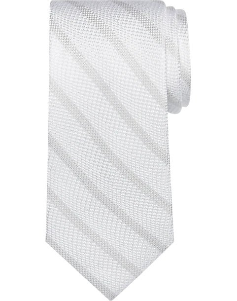 Pronto Uomo Narrow Tie, White Stripe