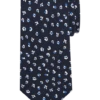 Joseph Abboud Narrow Tie, Navy Tossed Floral
