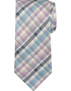 Pronto Uomo Narrow Tie, Lilac Plaid