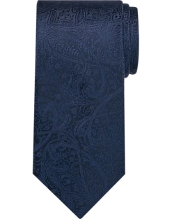 Pronto Uomo Narrow Tie, Tonal Navy Paisley
