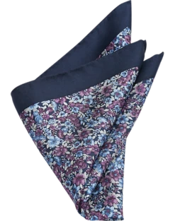 Joseph Abboud Pocket Square, Navy & Purple Floral