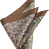 Joseph Abboud Silk Pocket Square, Taupe Multi Pattern Floral