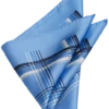 Joseph Abboud Silk Pocket Square, Blue Modern Grid