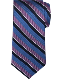Pronto Uomo Narrow Tie, Purple Stripe