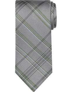 Calvin Klein Narrow Tie, Green Plaid