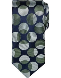Awearness Kenneth Cole Narrow Tie, Olive Overlapping Dot