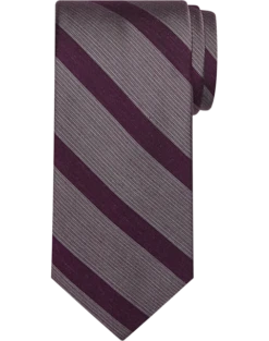 Awearness Kenneth Cole Narrow Tie, Plum Calvino Stripe