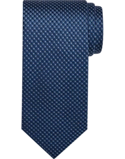 Pronto Uomo Narrow Tie, Navy Circle Dot