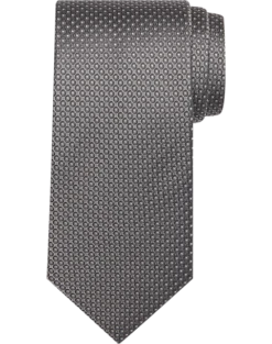 Pronto Uomo Narrow Tie, Charcoal Circle Dot