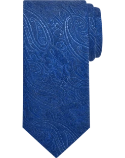 Pronto Uomo Narrow Tie, Blue Paisley