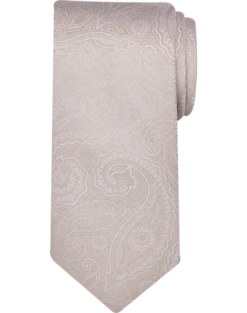 Pronto Uomo Narrow Tie, Taupe Paisley