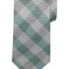 Pronto Uomo Narrow Tie, Green Checkered