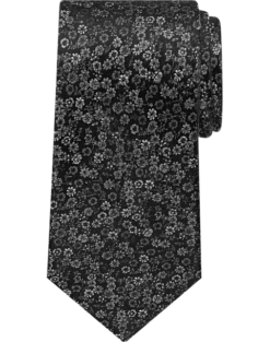 Awearness Kenneth Cole Narrow Tie, Black Mini Fiore