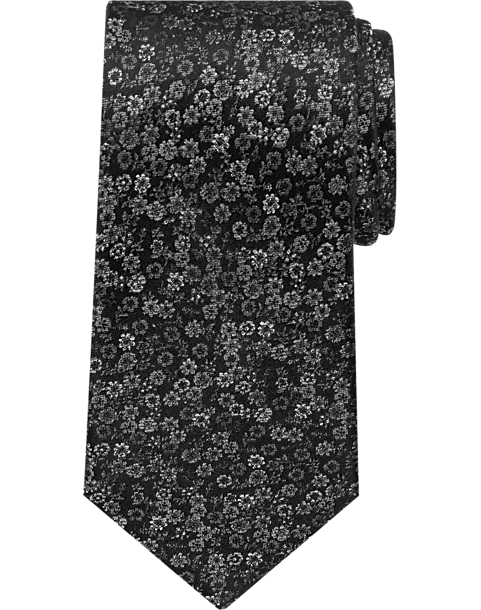 Awearness Kenneth Cole Narrow Tie, Black Mini Fiore
