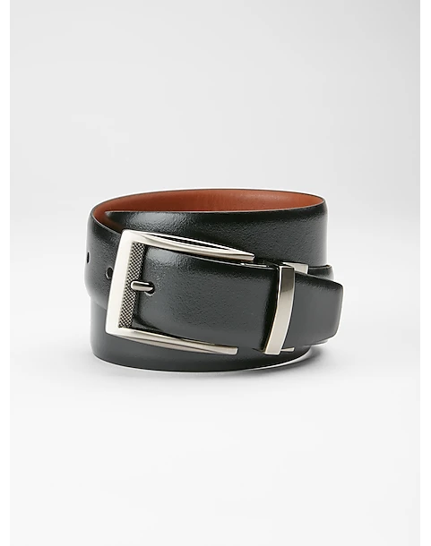 Joseph Abboud Feather Edge Reversible Belt, Black
