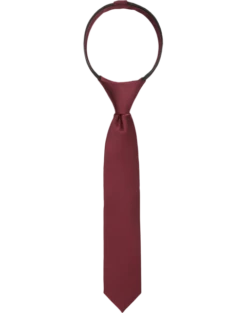 Egara Boys Zipper Tie, Burgundy
