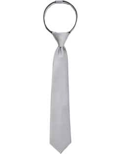 Egara Boys Zipper Tie, Silver