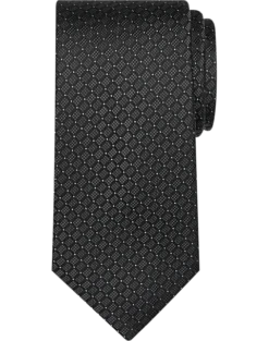 Pronto Uomo Narrow Tie, Black Tonal Grid