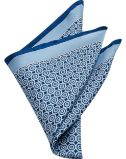 Pronto Uomo Pocket Square, Navy Square And Dot