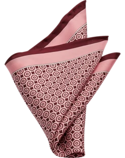 Pronto Uomo Pocket Square, Burgundy Square And Dot