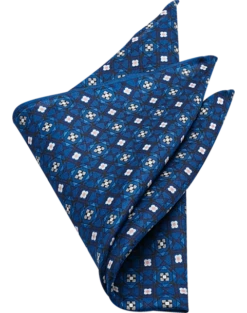 Pronto Uomo Pocket Square, Navy Medallion