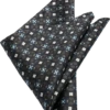 Pronto Uomo Pocket Square, Black Medallion