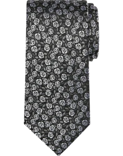 Pronto Uomo Narrow Tie, Charcoal Floral