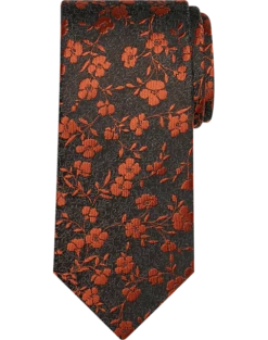 Pronto Uomo Narrow Tie, Orange Floral