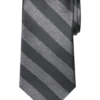 Pronto Uomo Narrow Tie, Charcoal Stripe