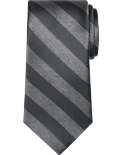 Pronto Uomo Narrow Tie, Charcoal Stripe