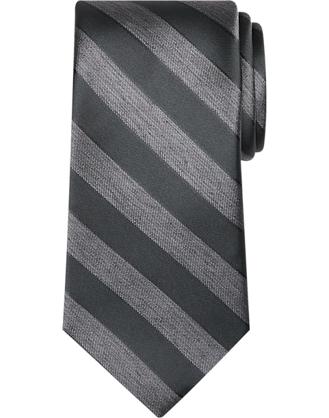 Pronto Uomo Narrow Tie, Charcoal Stripe