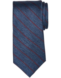 Pronto Uomo Narrow Tie, Navy Pencil Stripe
