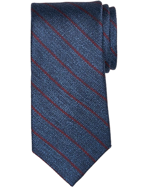 Pronto Uomo Narrow Tie, Navy Pencil Stripe