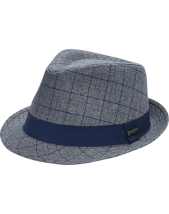 Biltmore Fedora, Gray Plaid