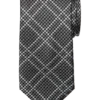 Joseph Abboud Narrow Tie, Black Tonal Plaid