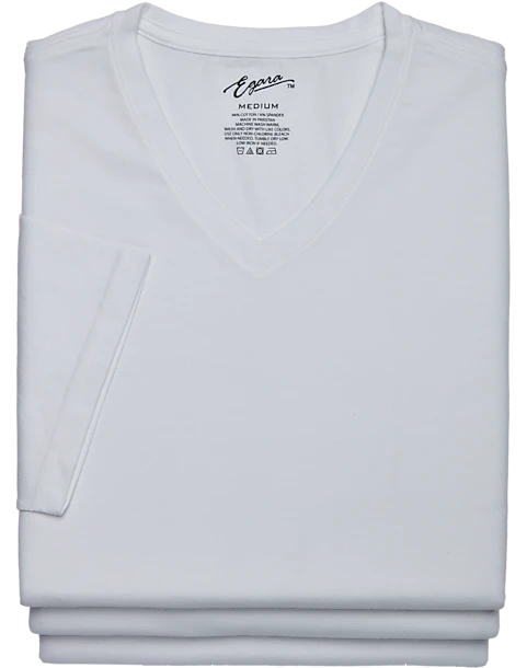 Egara Slim Fit V-Neck T-Shirt, 3-Pack, White