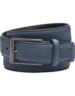 Egara Feather Edge 32mm Faux Leather Belt, Blue