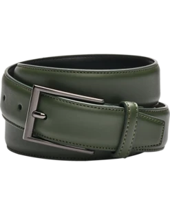 Egara Feather Edge 32mm Faux Leather Belt, Green