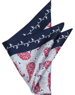 Pronto Uomo Pocket Square, Burgundy Paisley