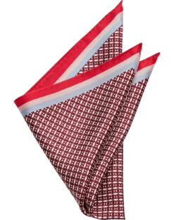 Pronto Uomo Pocket Square, Red Check