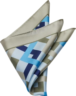 Pronto Uomo Pocket Square, Tan Crisscross