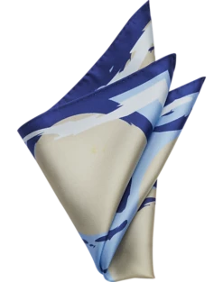 Pronto Uomo Pocket Square, Blue Abstract