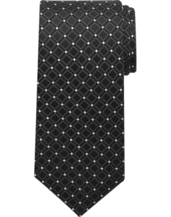 Pronto Uomo Narrow Tie, Black Dot And Diamond